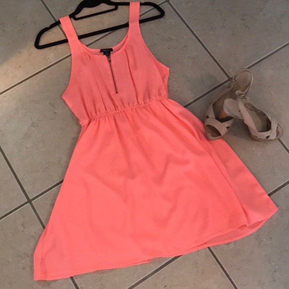 Neon Coral Summer Dress